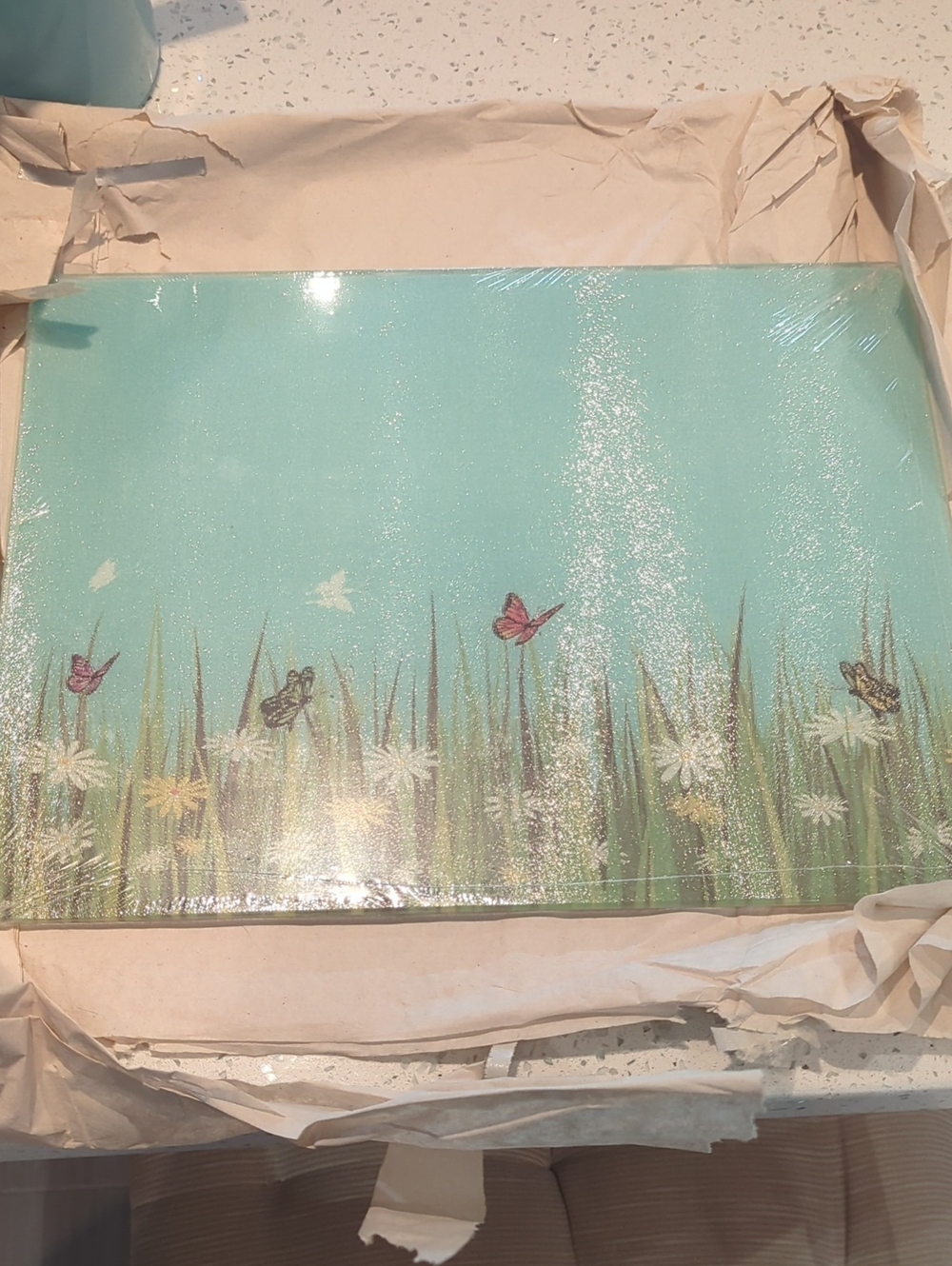 Meadow Butterfly Glass Cheese/Cutting Board